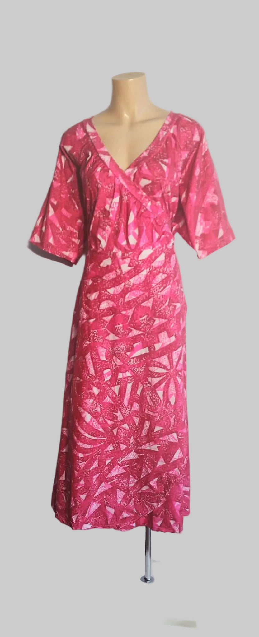 Manea Overlap Dress - Pink/Red mix
