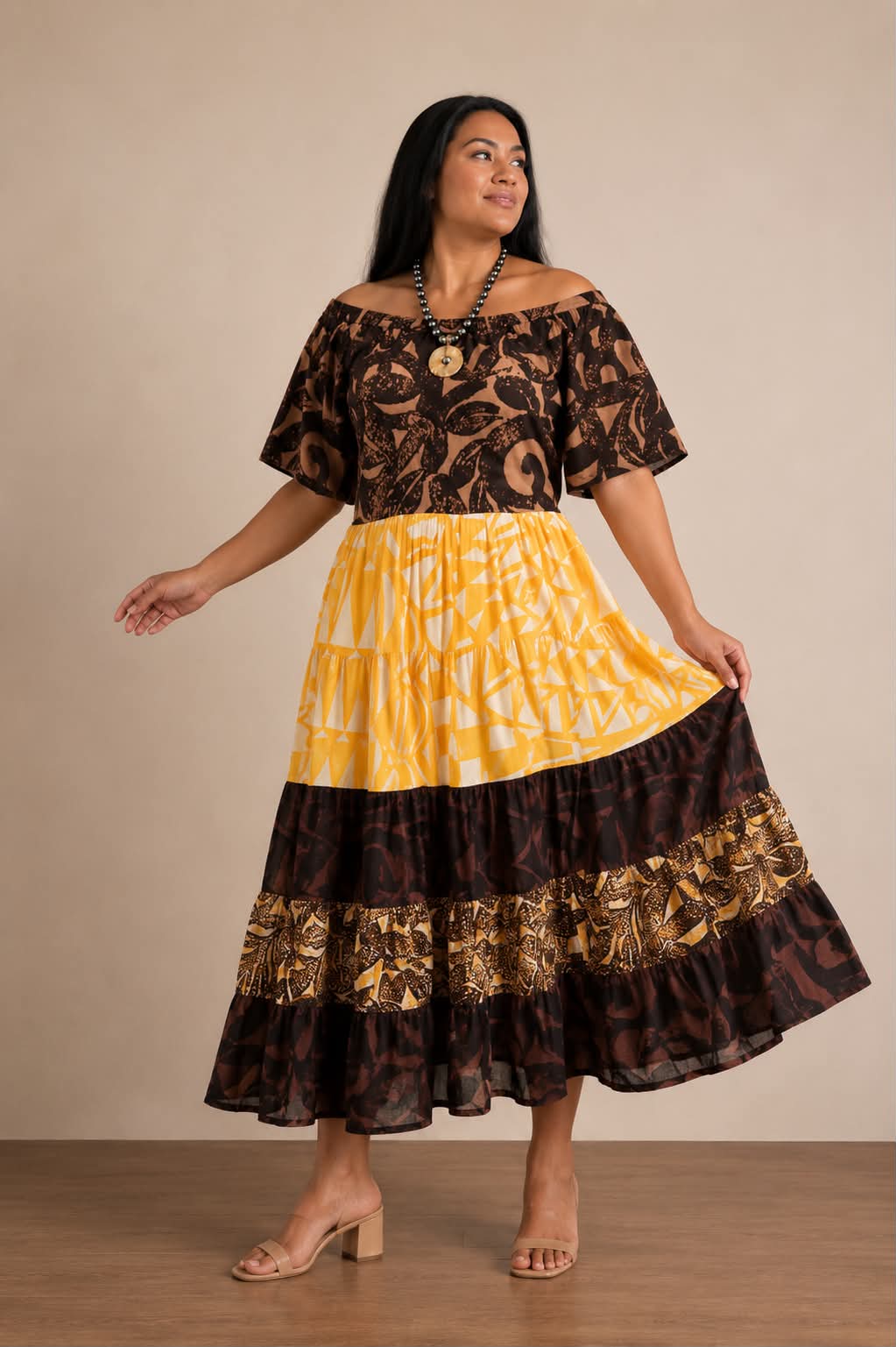 Manea Flare Brown Mix/Yellow Gold