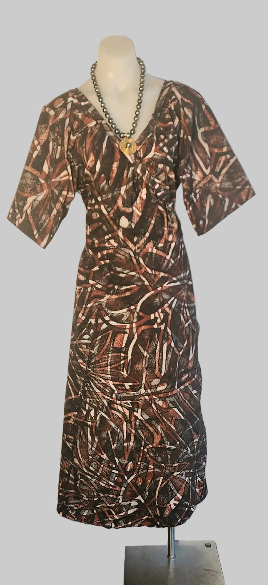 Manea Overlap Dress - Brown Tan mix