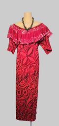 Manea Maxi Top Frill Red/Black