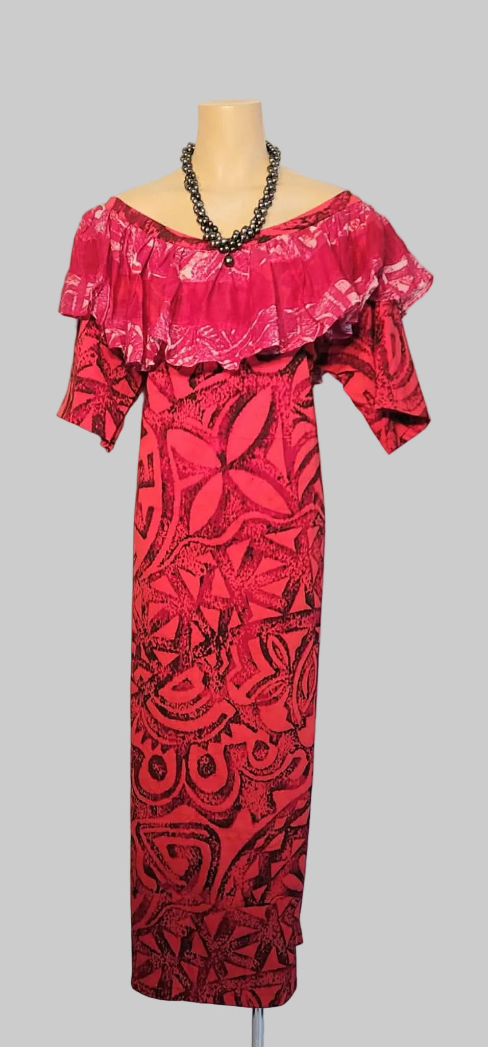 Manea Maxi Top Frill Red/Black