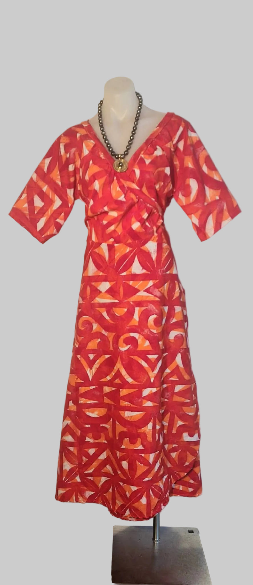 Manea Overlap Dress - Orange Red Mix