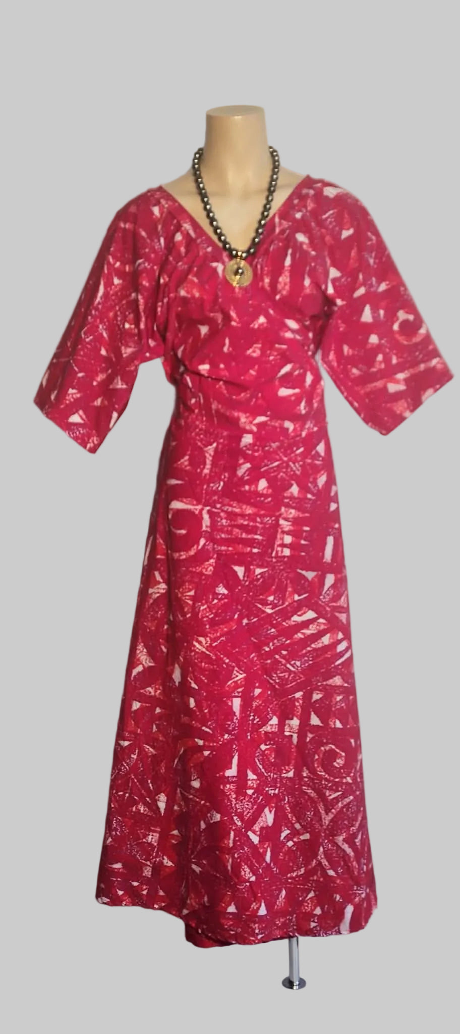 Manea Overlap Dress - Ruby red mix