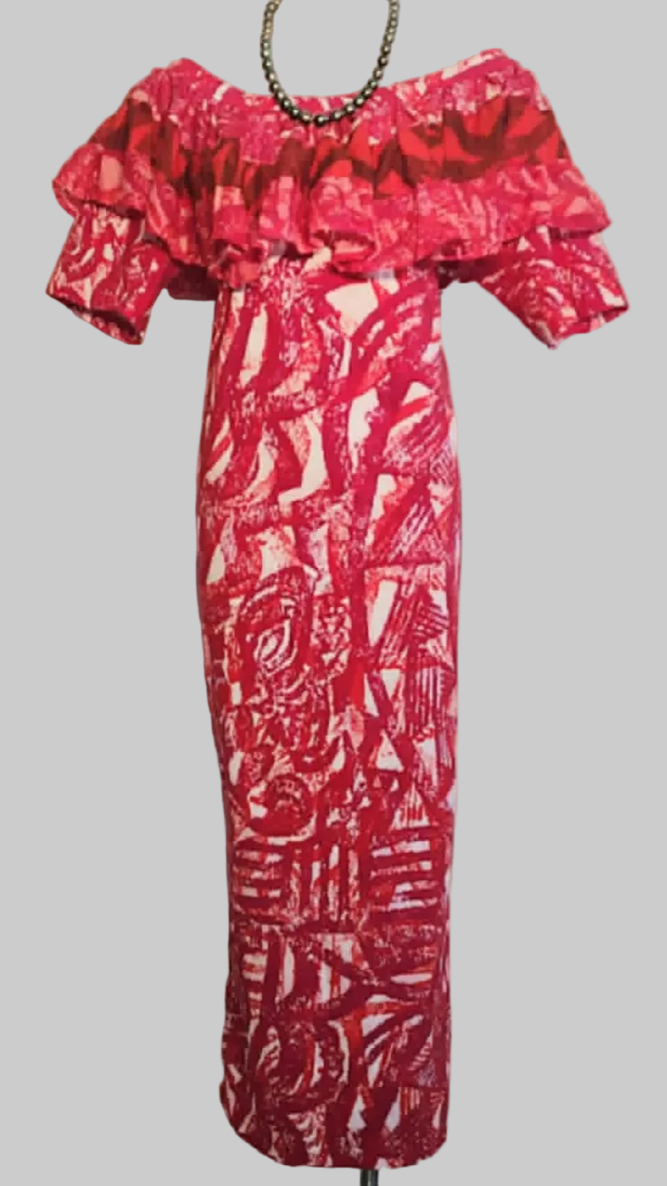 Manea Maxi Top Frill - red / Wht