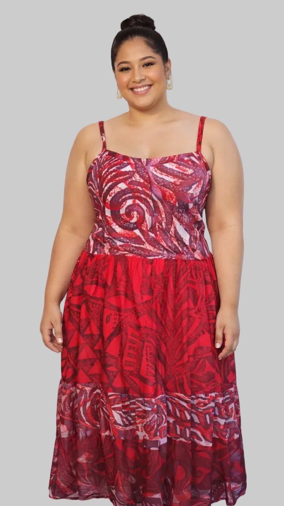Manea - Red Singlet Layered Dress
